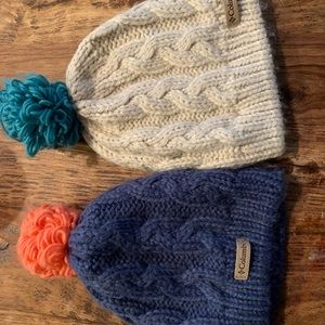 Two kids Columbia winter hats